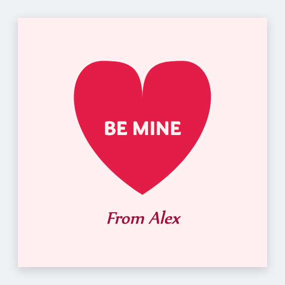 Valentine sample from the free label maker