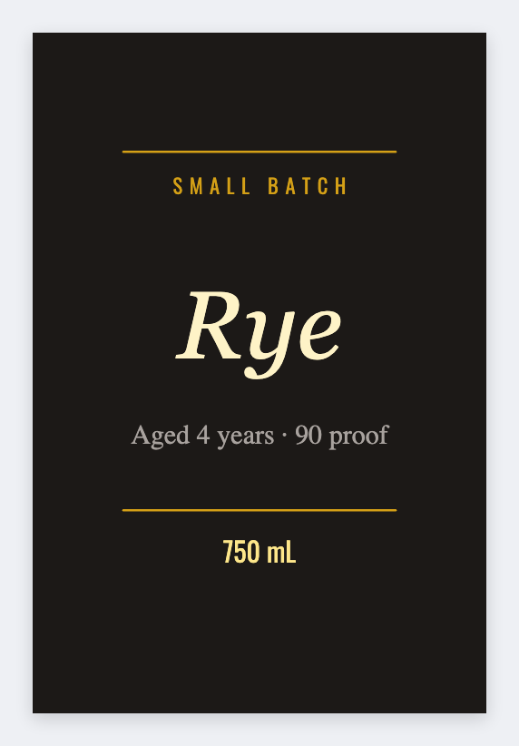 Whiskey sample from the free label maker