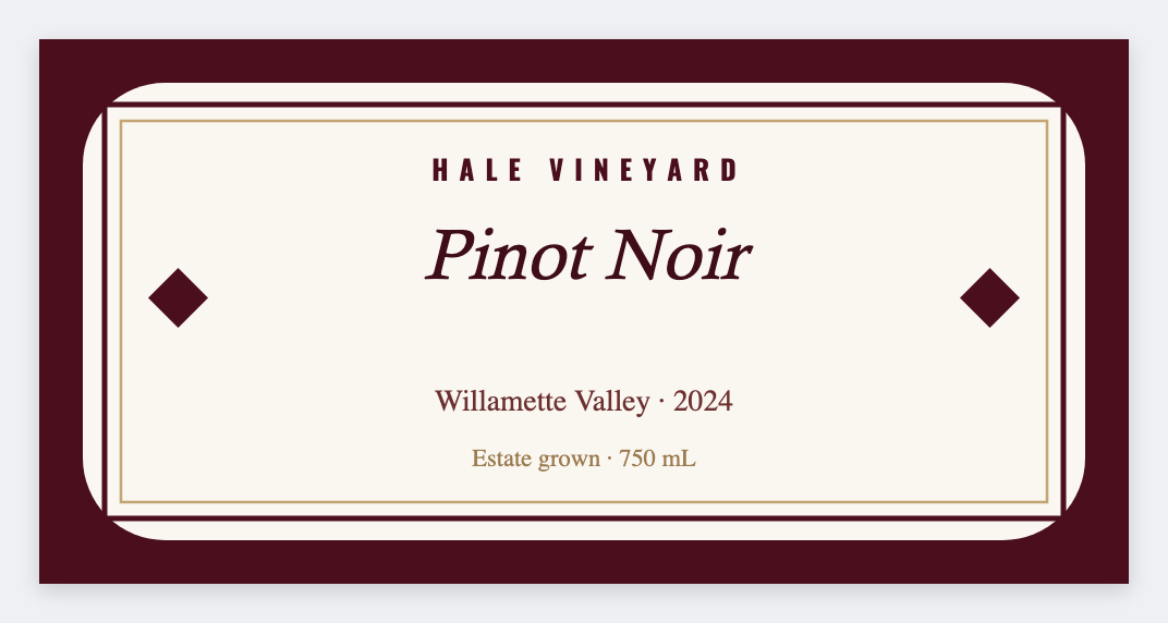 Wine collar label